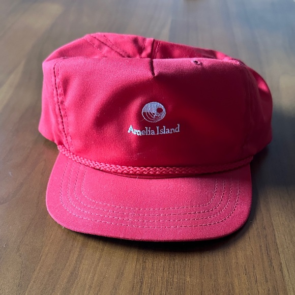 Extremely Rare Vintage Amelia Island Plantation Red Hat with Rope